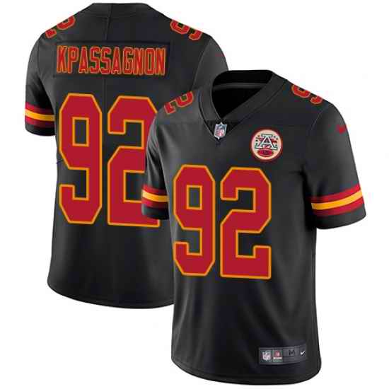 Nike Chiefs #92 Tanoh Kpassagnon Black Mens Stitched NFL Limited Rush Jersey